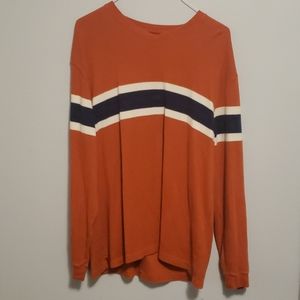 Men's Striped American Eagle V Neck Sweater